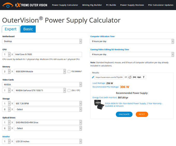 power supply calculator newegg