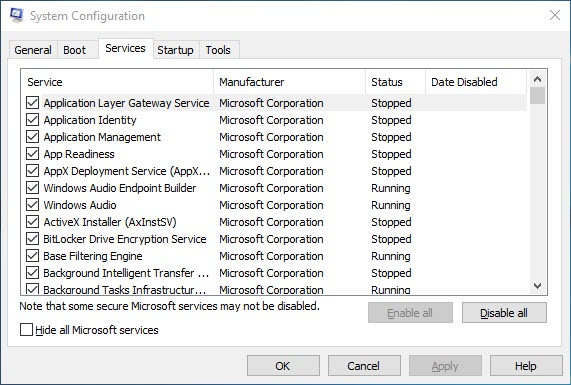 msconfig