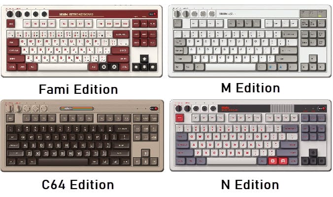 8BitDo-Retro-Mechanical-Keyboard-4-Styles-and-Color-Schemes