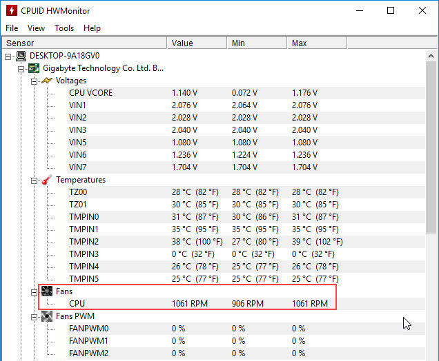 control fan speed hwinfo