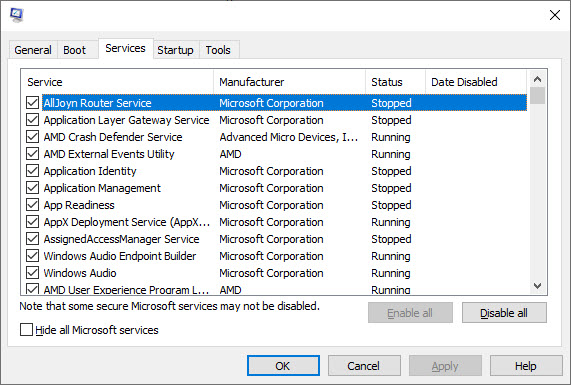 msconfig