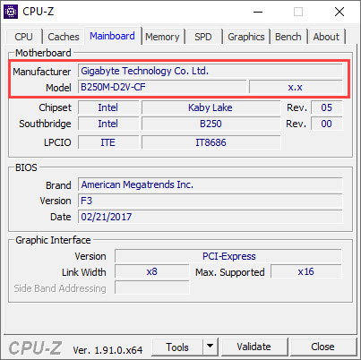 cpu-z-motherboard-info