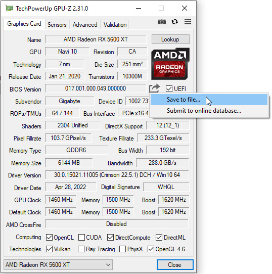 VBIOS-Backup-GPU-Z