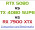 RTX 5080 vs RTX 4080 SUPER vs RX 7900 XTX Comparison