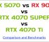 RTX 5070 vs RX 9070 vs RTX 4070 SUPER vs RTX 4070 Ti Comparison