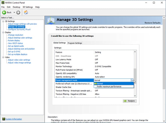 nvidia-power-management-mode