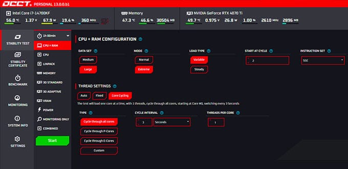 occt-stability-testing