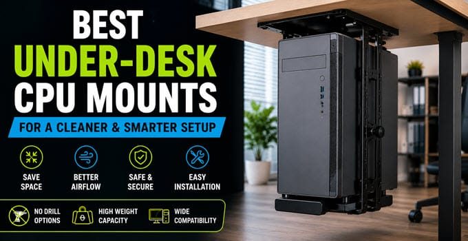 Best Under-Desk PC Mounts in 2026 [Drill & Clamp Type]