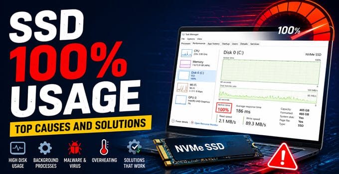 SSD 100% Usage without doing anything [Causes & Solutions]